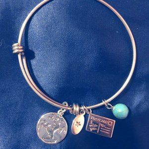 Unwritten Silver Earth Friendship Bangle Bracelet